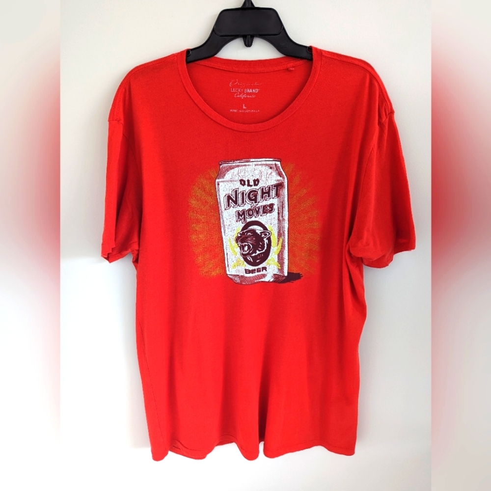 Lucky Brand California Men Shirt Old Night Moves Beer Color Orange L
